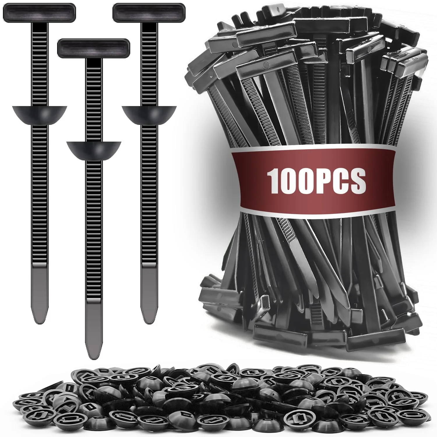 Cable Staple Clip - 5-200PCS Nylon Cable Tie Universal Plastic