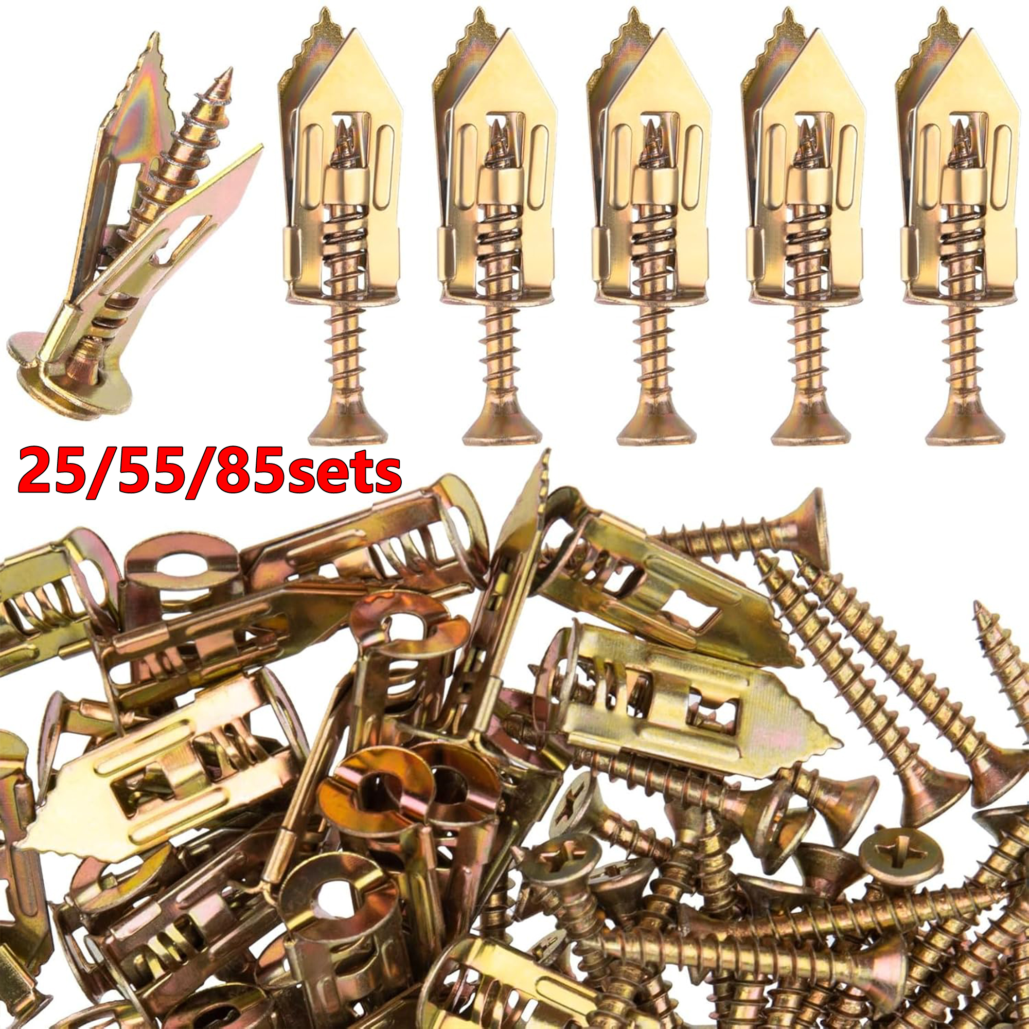 Drywall Anchor Screw - 25/55/85 Sets Self Drilling Drywall Anchors