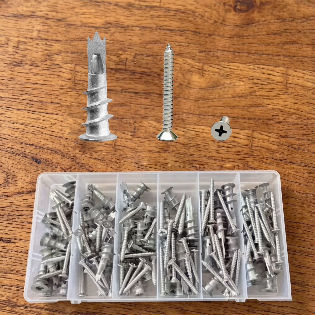 Drywall Anchor Screw - 100Pcs/120Pcs Metal Drywall Anchor with Screw