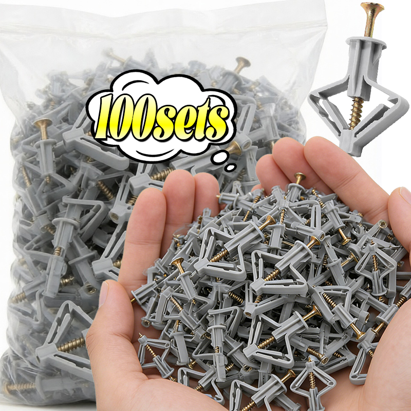 Drywall Anchor Screw - Butterfly Shape Plasterboard Dowels Self-Drilling Expansion