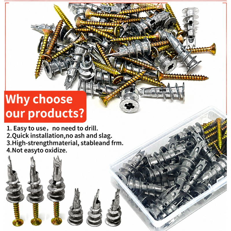 10pcs Single point Zinc Alloy  - Drywall Anchor Screw recension och pris