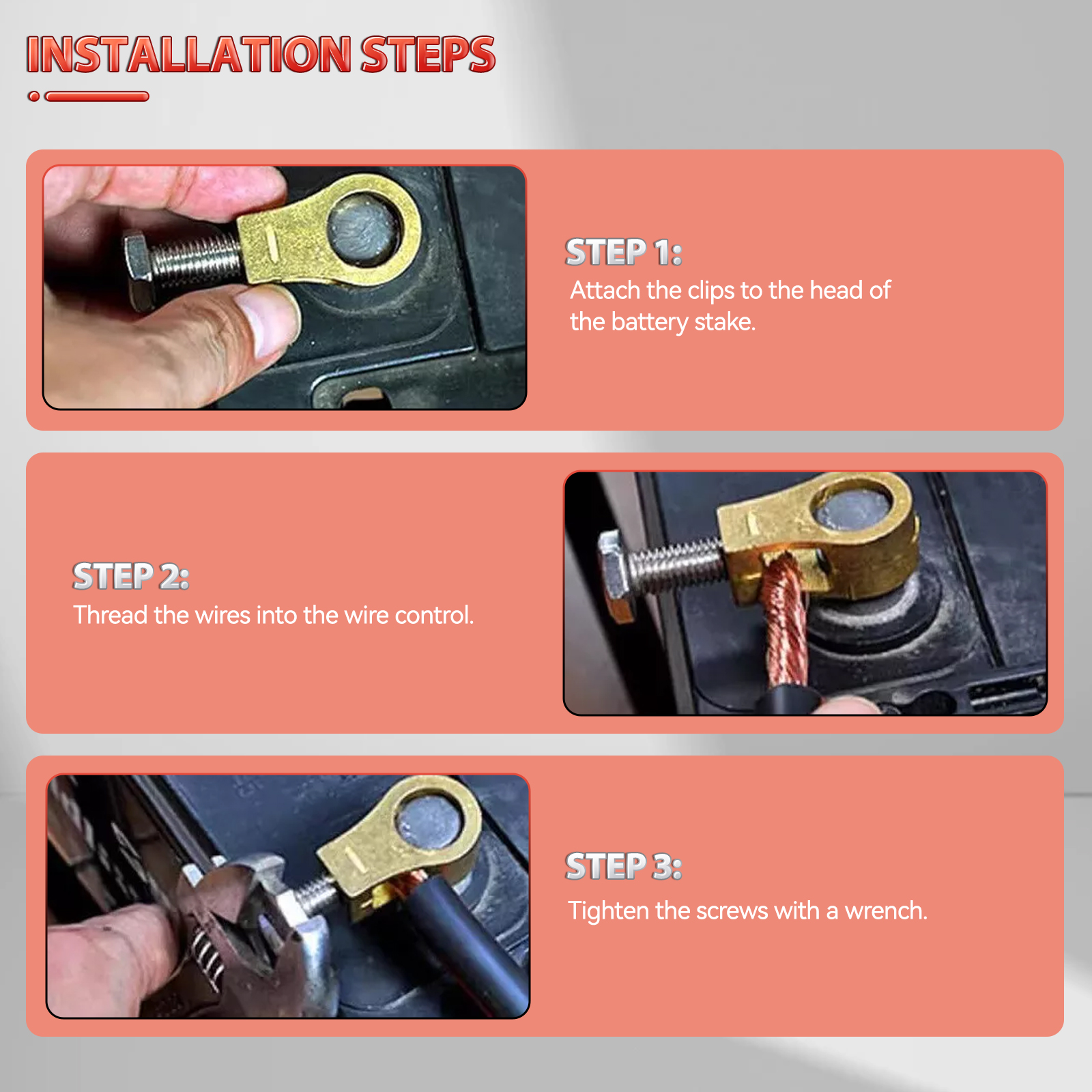2pcs Pure Brass Car Battery Te - Cable Staple Clip recension och pris