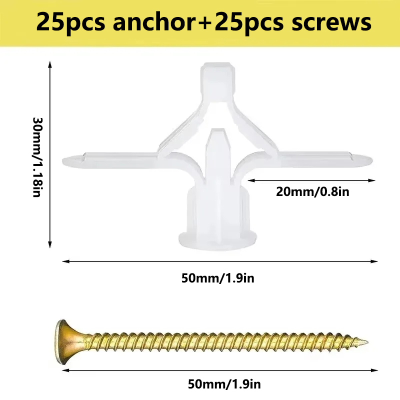 50Pcs Plasterboard Dowels with - Drywall Anchor Screw recension och pris